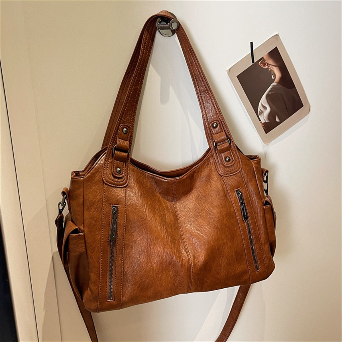 Women's Leather Large Capacity Totes Commuter Tote Bag