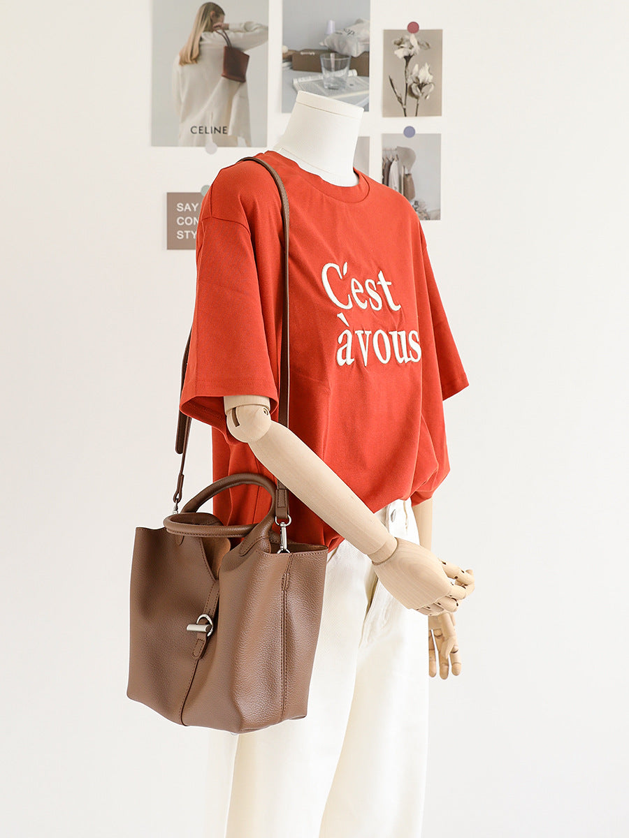Women's Style Soft Surface Fashion Solid Color Retro Commuter Women's Messenger Bag
