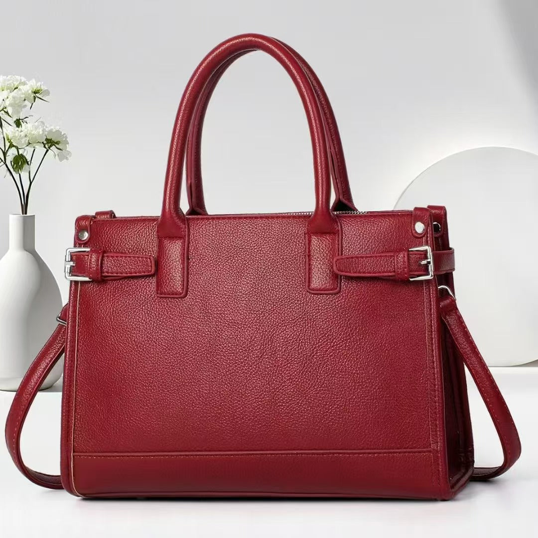 One Mom Solid Color Retro Trendy Large Women's Handbag