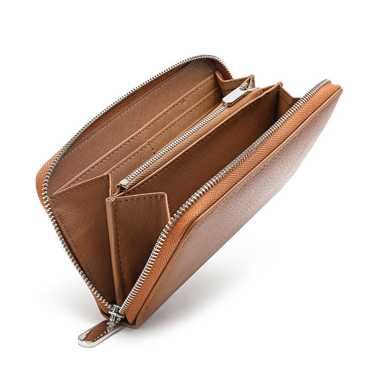 Women's & Men's Genuine Leather Long Cowhide Clutch Men's Wallet
