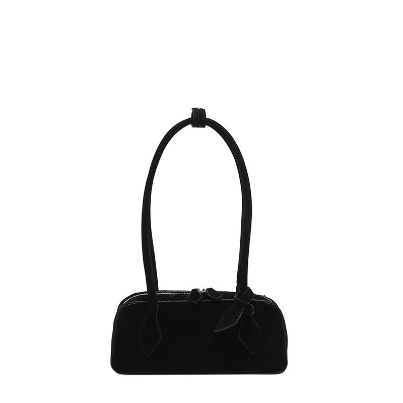 Women's Suede Baguette Underarm Fashion Texture Solid Women's Shoulder Bag
