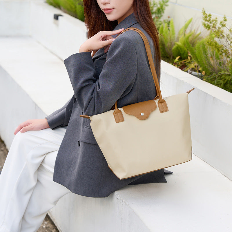 Women's Korean Style Contrast Color Preppy Large Capacity Women's Shoulder Bag
