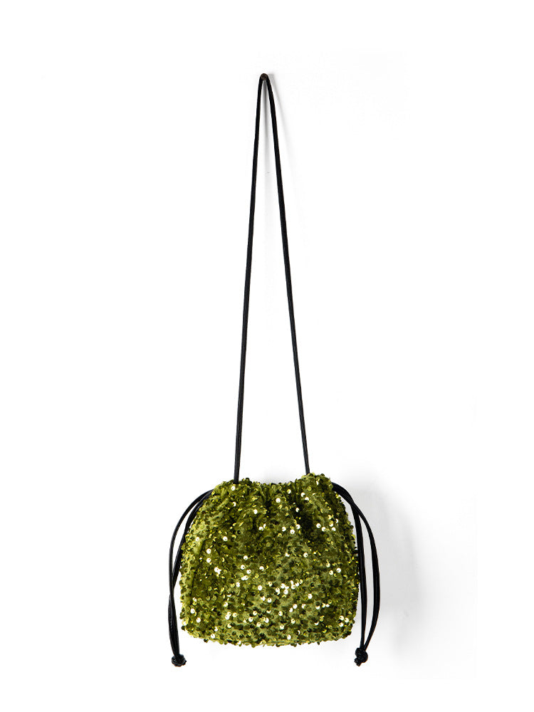 Women's Korean Fashionable Sequined Shiny High-grade Drawstring Women's Messenger Bag