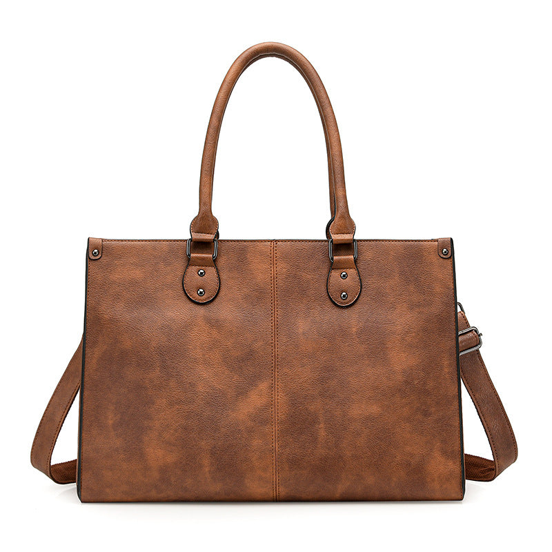 Global Purchase Business Simplicity Unisex Large Capacity Computer Retro Women's Shoulder Bag