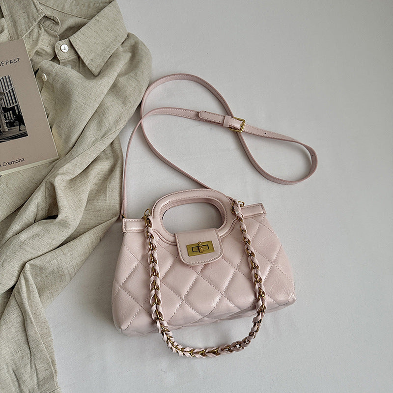 Korean Style Fashion Embroidery Thread Rhombus Women's Messenger Bag