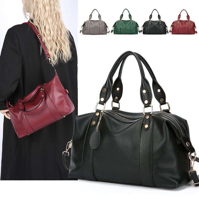 Women's Boston Solid Color Simple Commuter Soft Women's Shoulder Bag