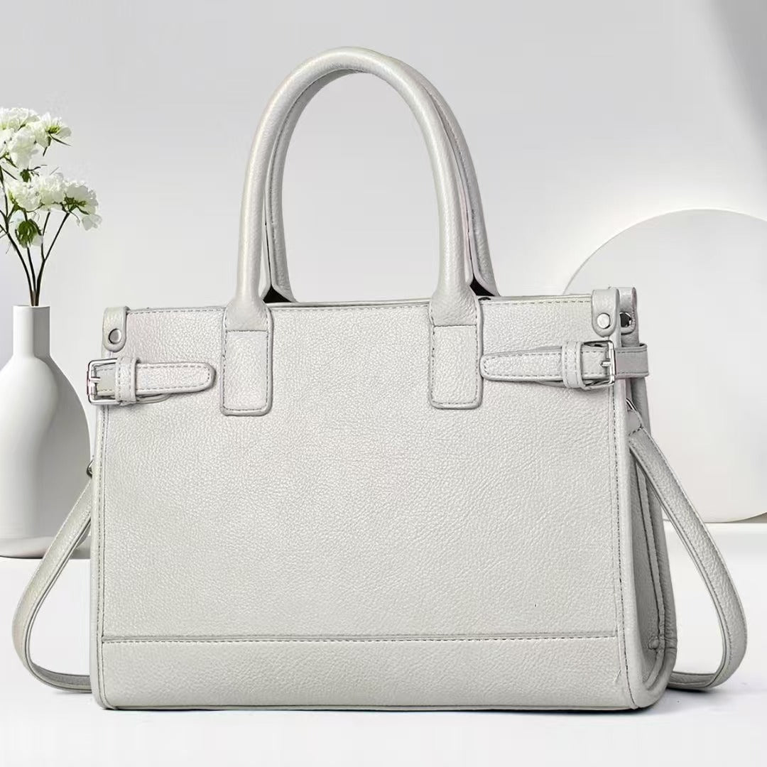 One Mom Solid Color Retro Trendy Large Women's Handbag
