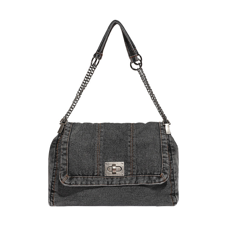 Women's Classic Style Denim Underarm Chain Commuter High Sense Women's Shoulder Bag