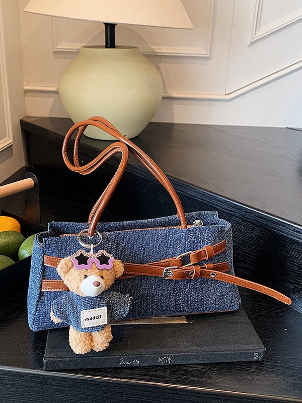 Super Popular Niche Denim Female Contrast Color Versatile Women's Shoulder Bag