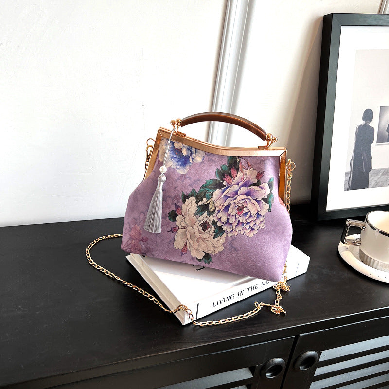 Women's Elegant Peony Rich Cheongsam Winter Printed Women's Handbag
