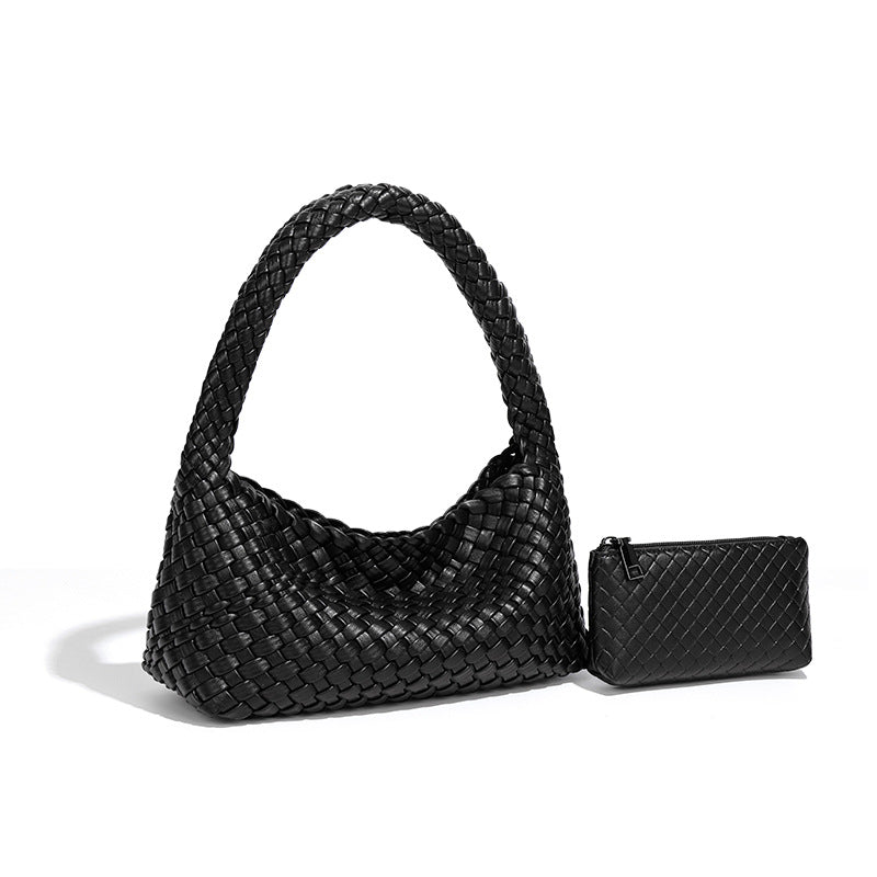 Women's Retro Composite Woven Hand Dumpling Versatile Lunch Bags