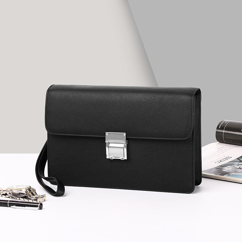 Men's Leather Password Summer Business Large Capacity Lock