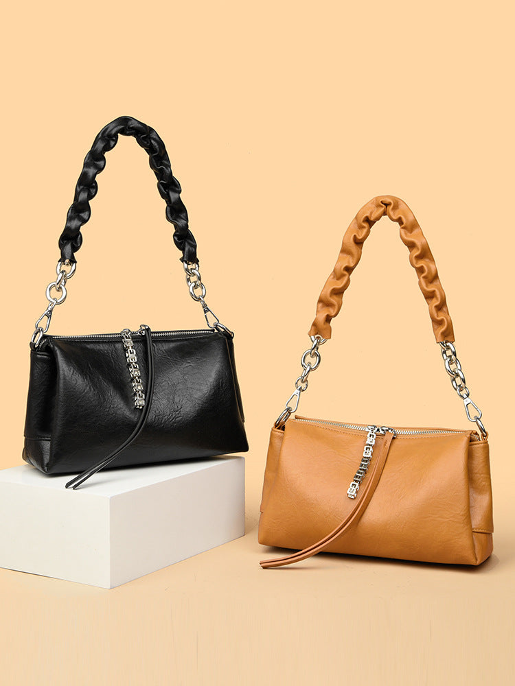 Women's Underarm Soft Leather Hand Large Capacity Women's Messenger Bag