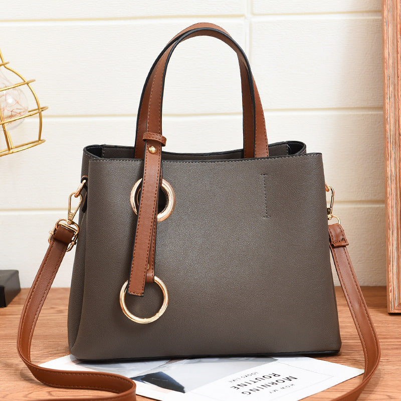 Large Simple Classy Soft Leather Capacity Women's Handbag