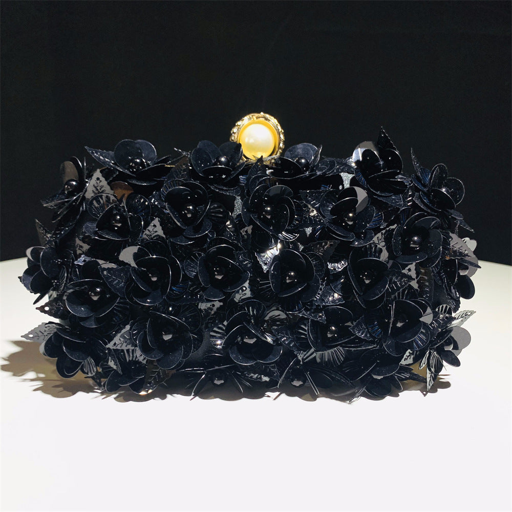 Women's Gradient Flower Sequined Clutch Party Dress Bags
