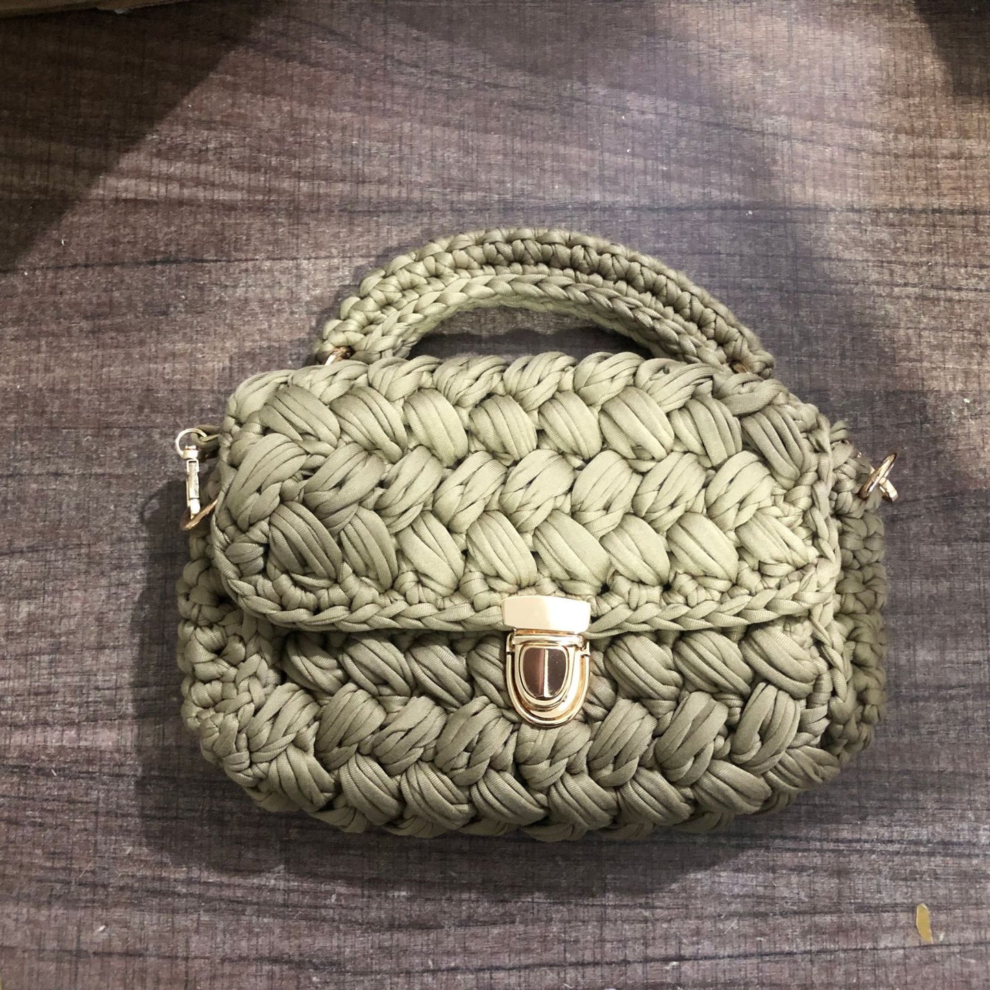 Women's Ya Hand-woven Material Crochet Homemade Classic Style Strip Women's Messenger Bag
