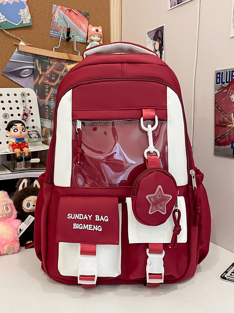 Good-looking Large Capacity Cartoon Female Burden Reduction Backpacks