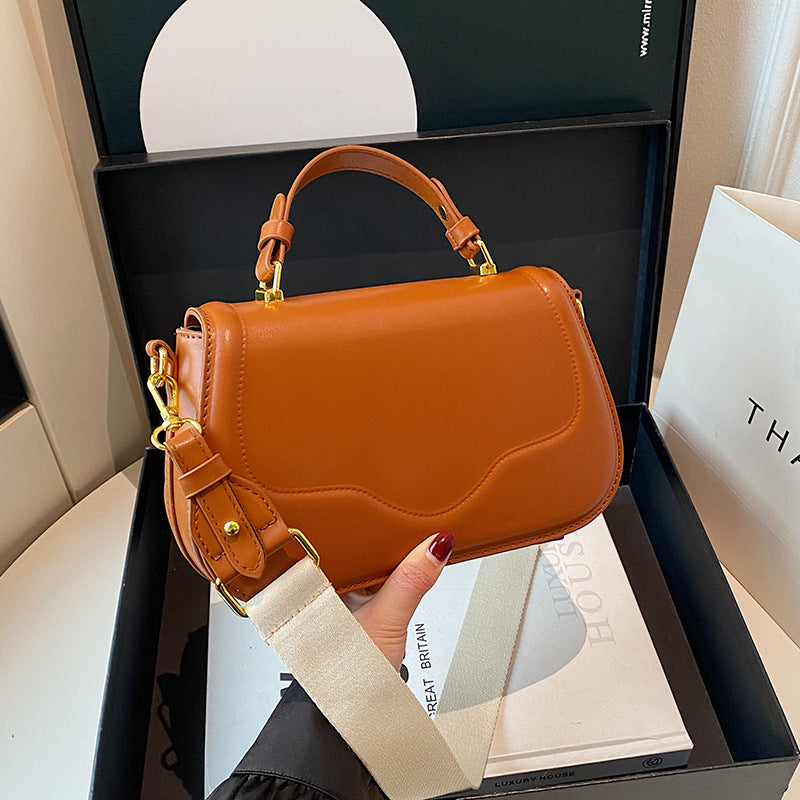 Women's Fashion Winter Simple Wide Strap Advanced Small Square Bag