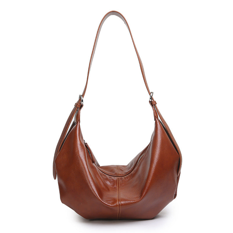 Commuter Genuine Leather Fashion Underarm Versatile Texture Retro Women's Shoulder Bag