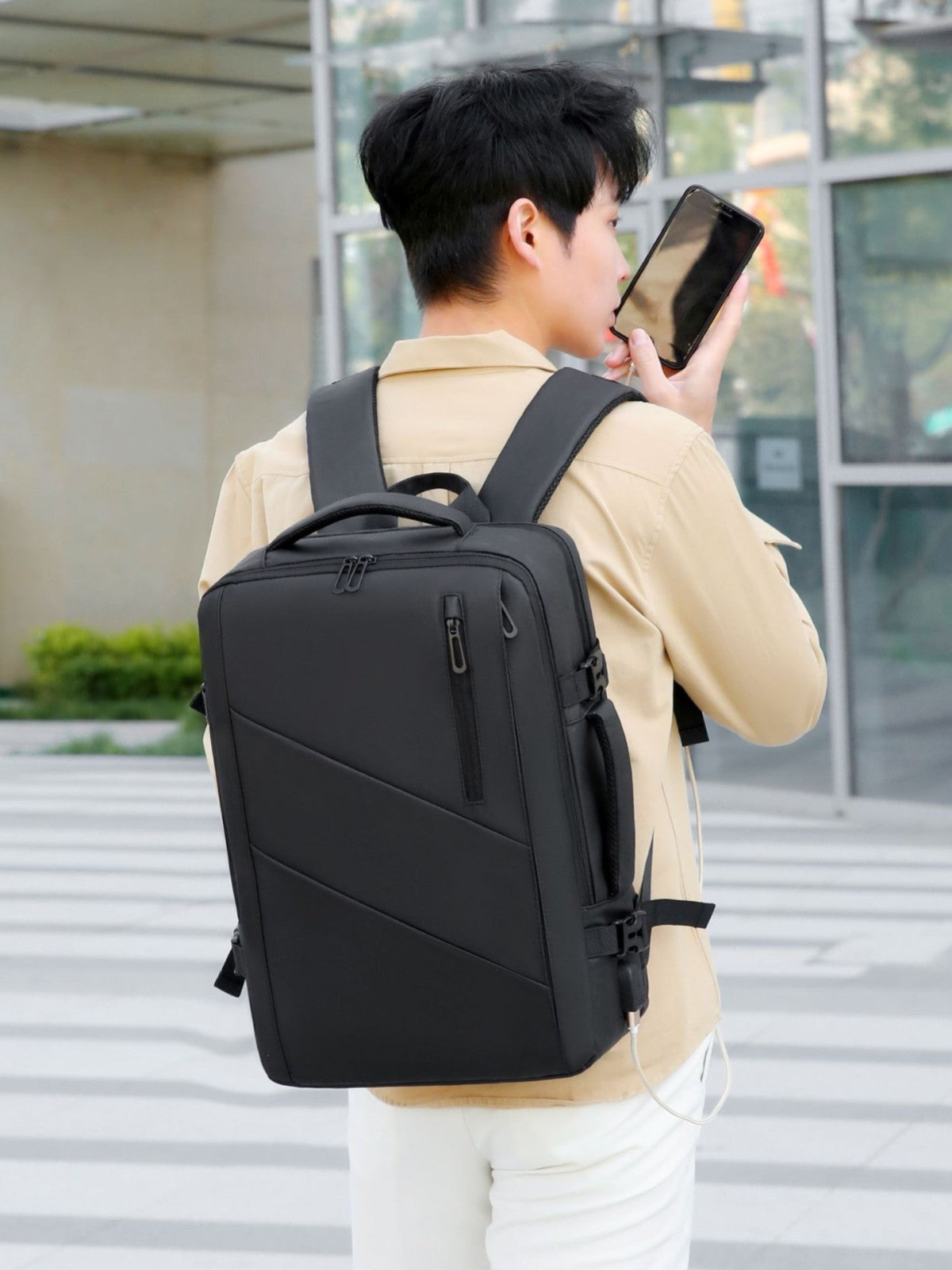 Men's Business Commute Interface Computer Short-distance Scalable Backpacks
