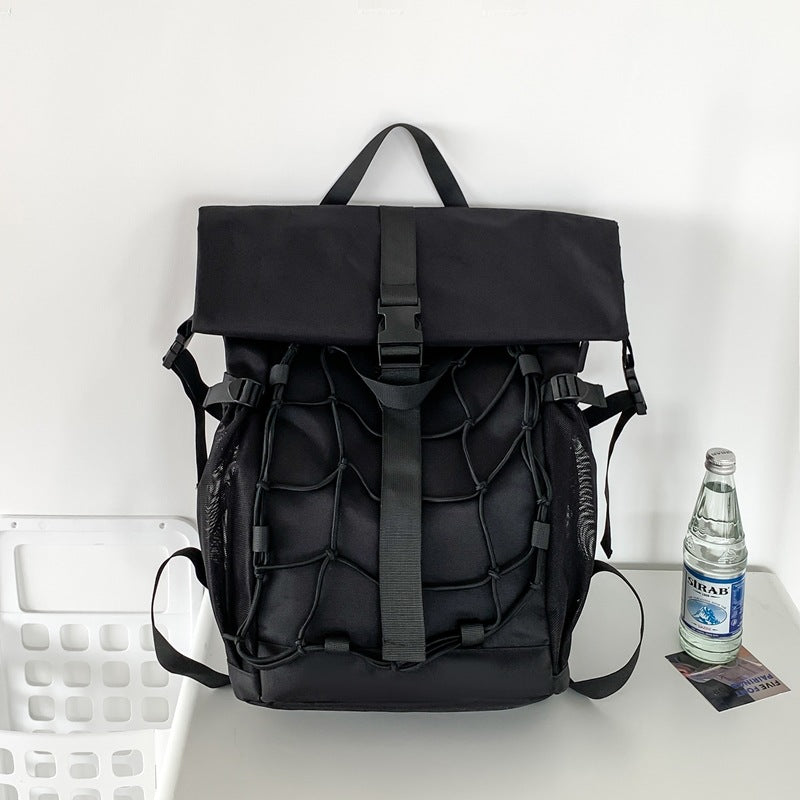 Men's Locomotive Style High Sense Tooling Trendy Riding Leisure Backpack