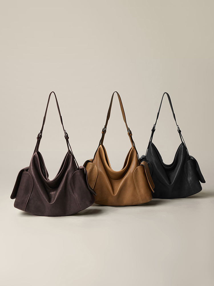 Xi Vegetable Tanned Sheepskin Large Capacity Women's Shoulder Bag