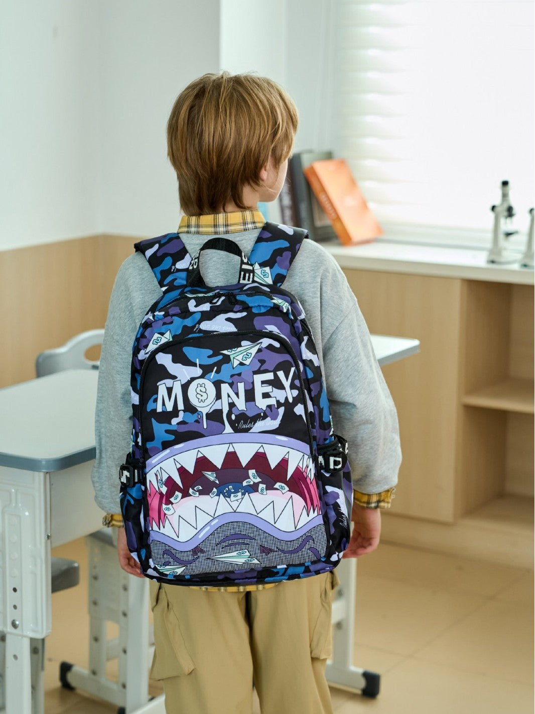 Shark Full Printed Secondary Lightweight Large Primary School Bag