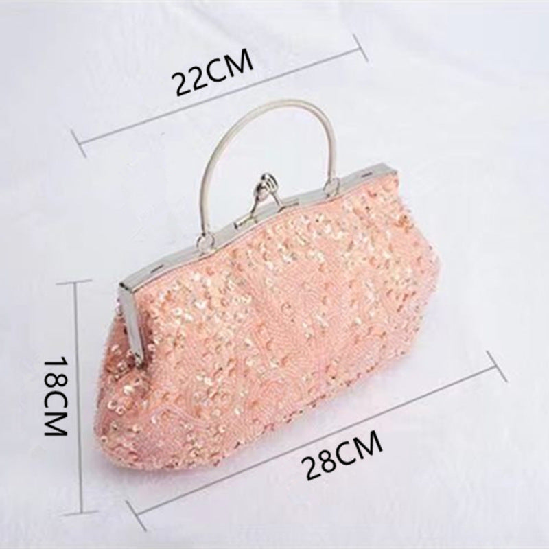 Pearl Embroidery Dinner Cheongsam Perfect Match Vintage Bridal Women's Handbag