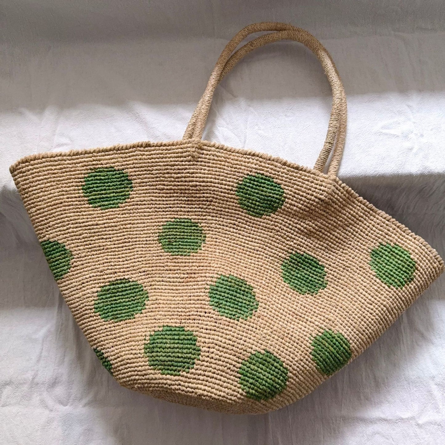Women's Summer Raffia French Style Vacation Seaside Large Capacity Polka Dot Women's Shoulder Bag