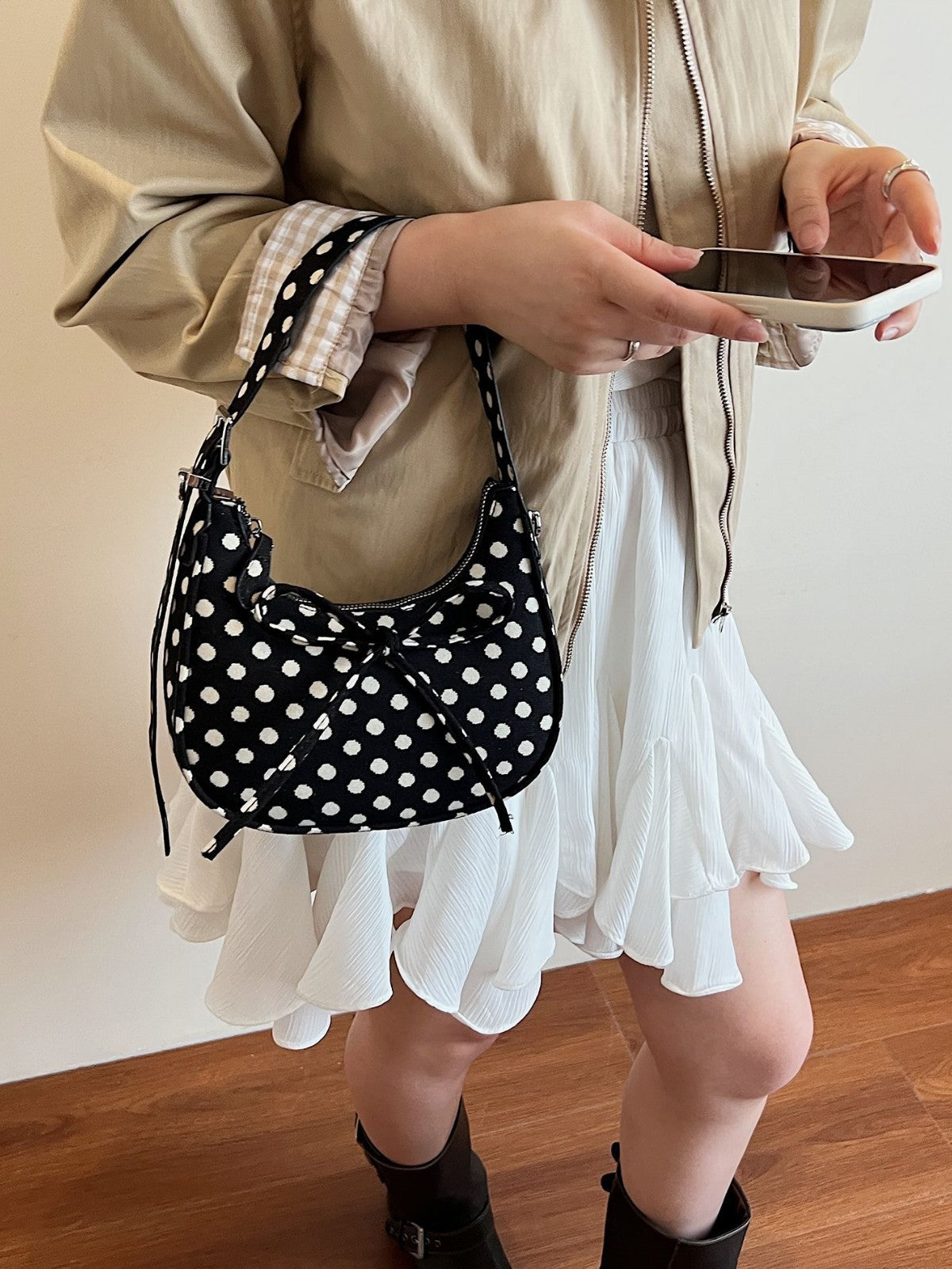 Women's Korean Style Bow Underarm Single Women's Shoulder Bag
