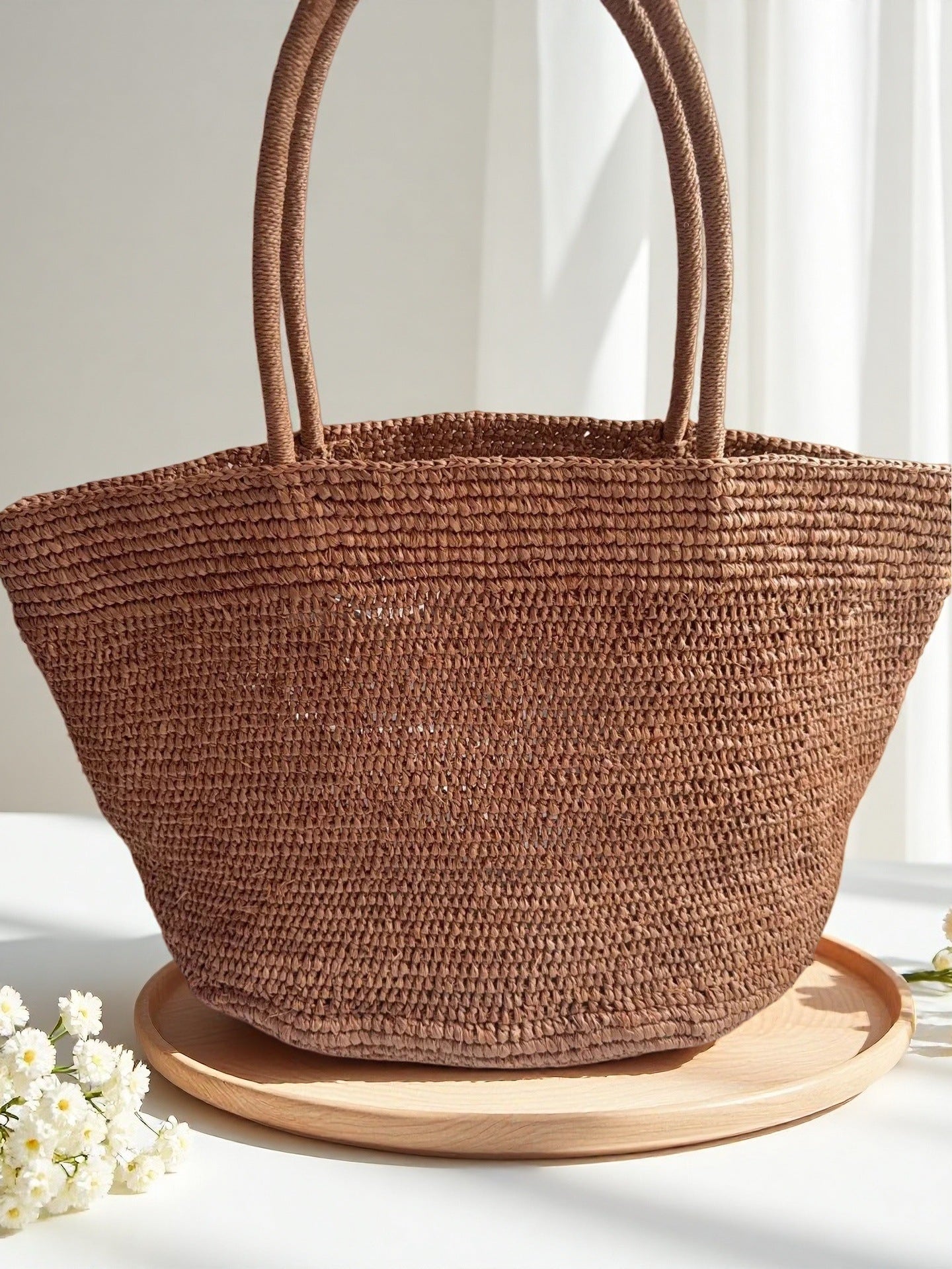 Raffia Large Capacity Straw Woven Female Seaside Women's Shoulder Bag