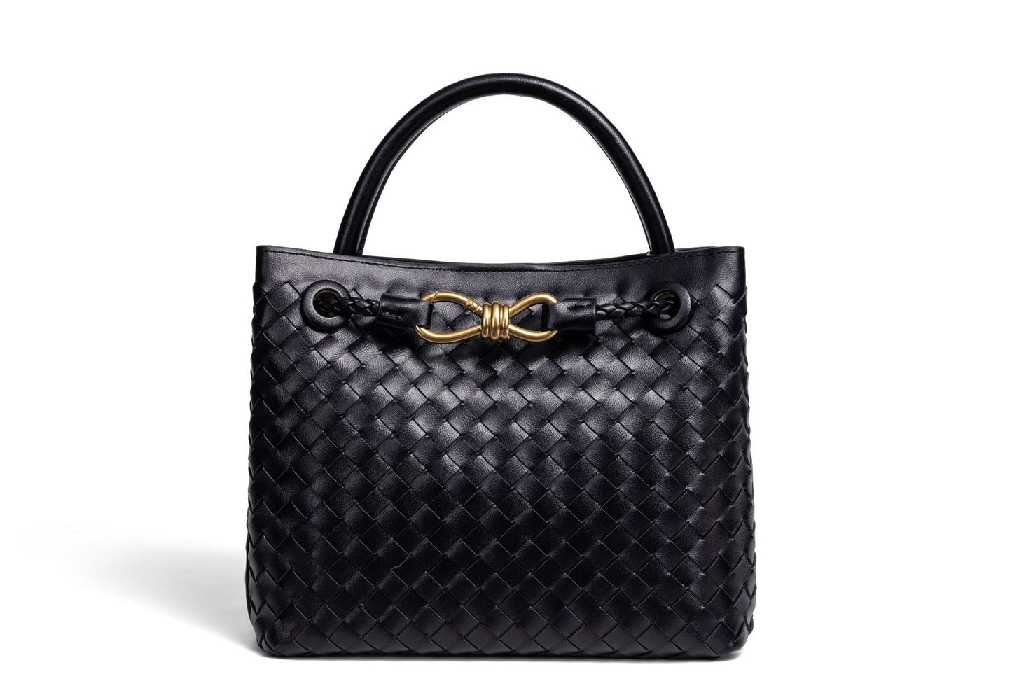 Women's Fashion Bow Metal Hand-woven Design Large Bags