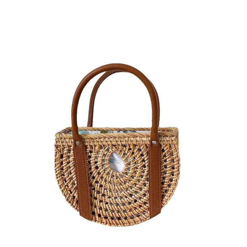 Women's Rattan Weave Holiday Picnic Clutch Fashion Fresh Women's Handbag