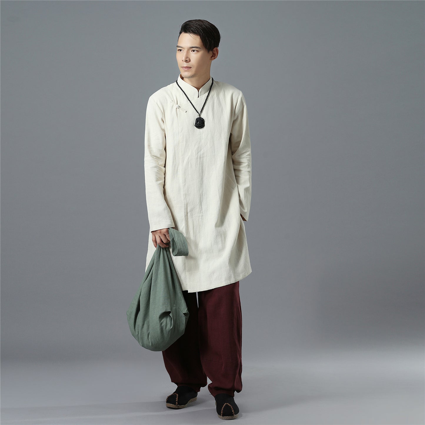Women's & Men's Linen Dumpling Shape Zipper Interior Changing Bags