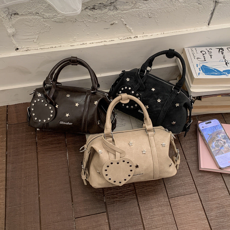 Women's Trendy Cool Rivet Blooming Portable Pillow Fashionable Women's Shoulder Bag