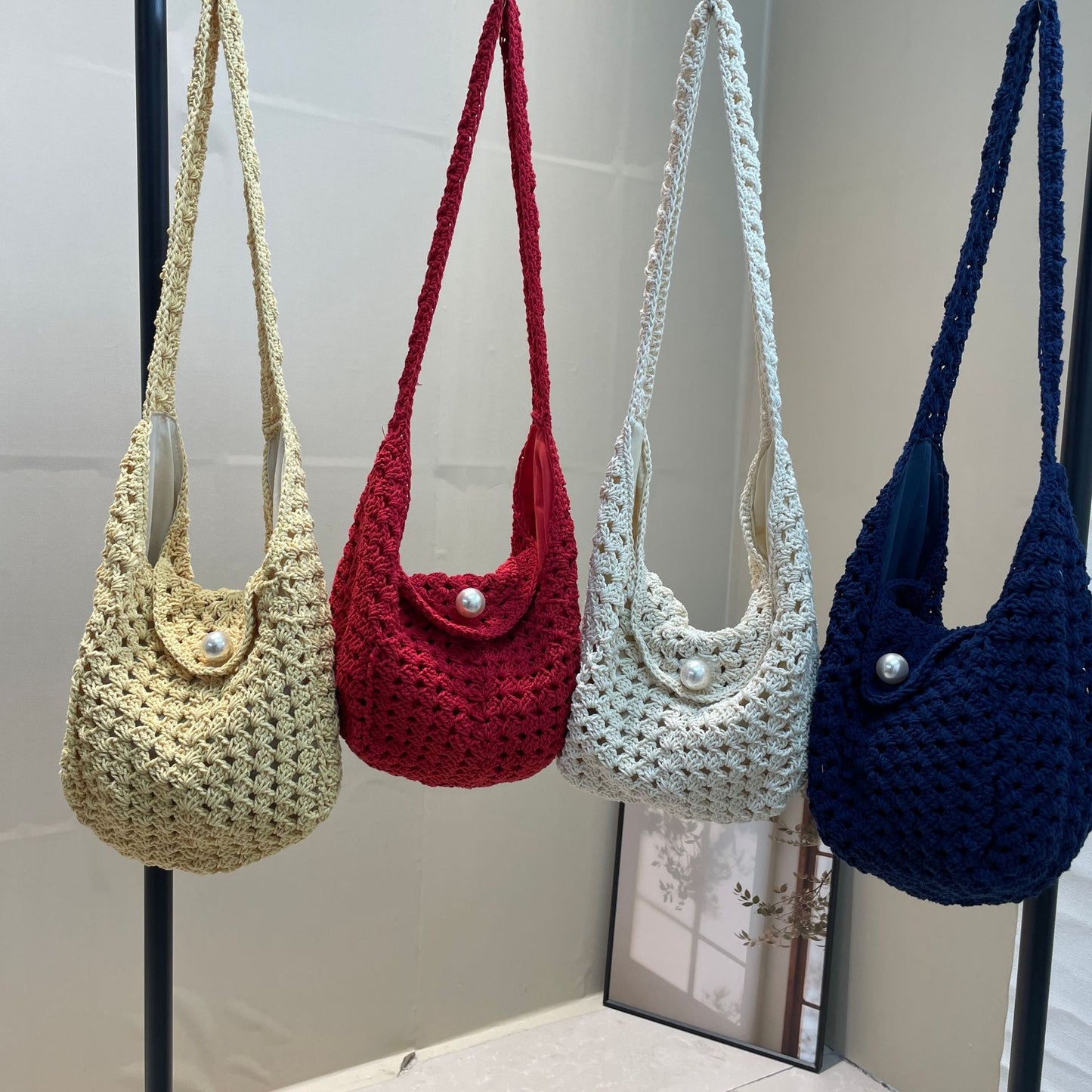Idle Style Large Capacity Totes High-grade Woven Commuter Crocheted Postman Women's Messenger Bag