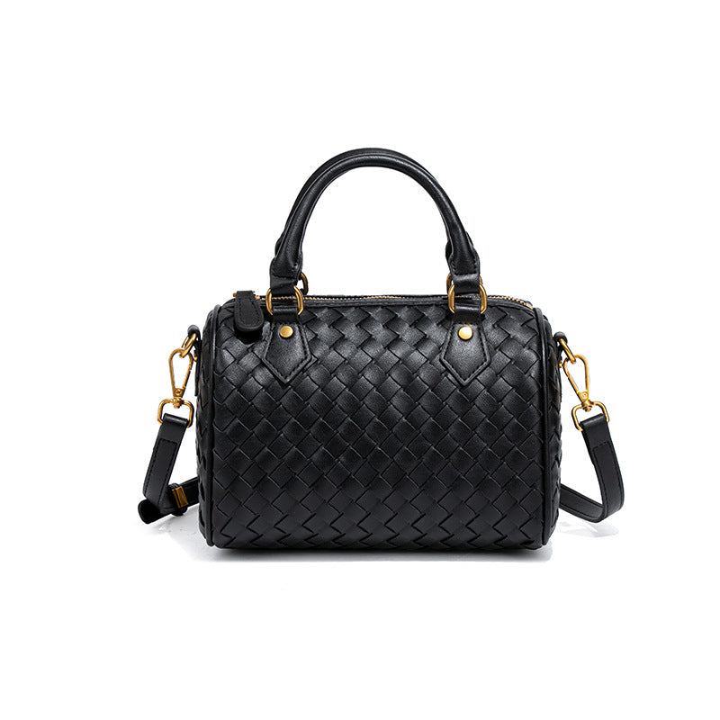 Women's Chessboard Plaid Portable Boston Pillow Fashion Women's Handbag