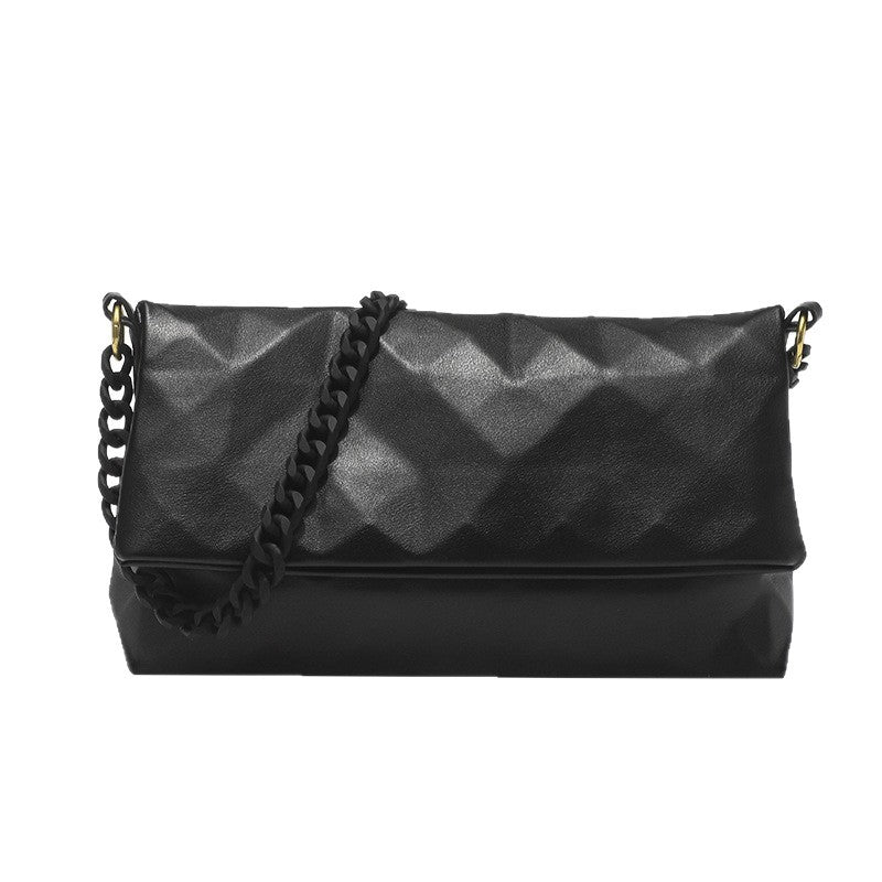 Trendy High-grade Rhombus French Style Underarm Design Texture Chain Bags
