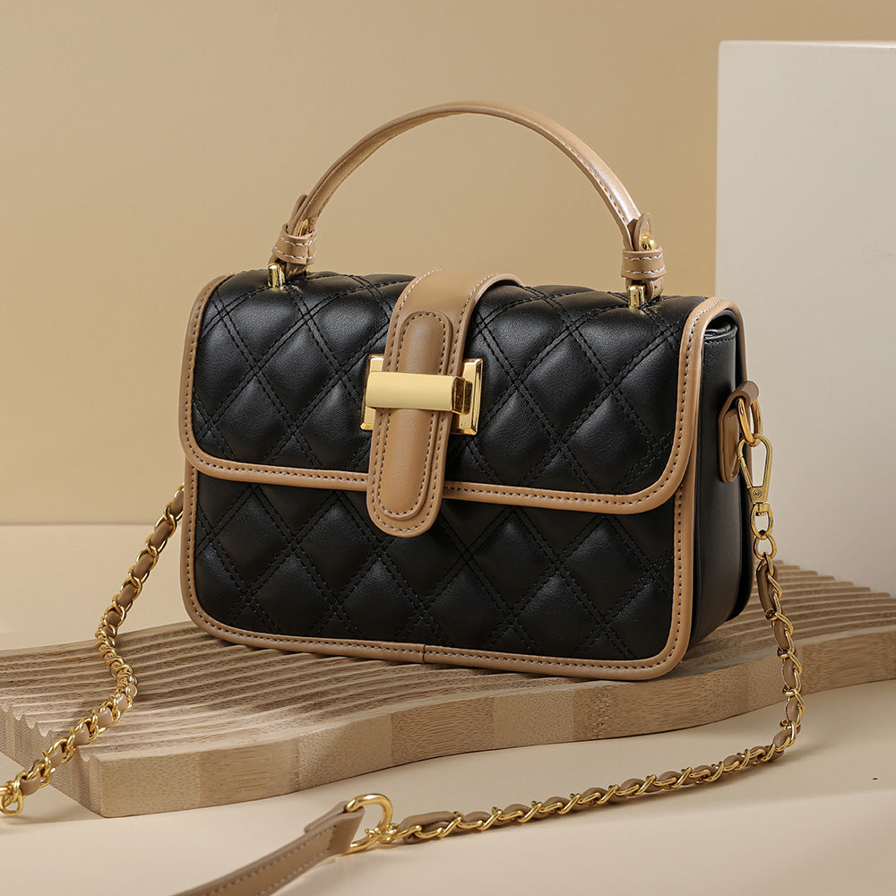 Women's Popular Spring Fashion Elegant Rhombus Chain Small Square Bag