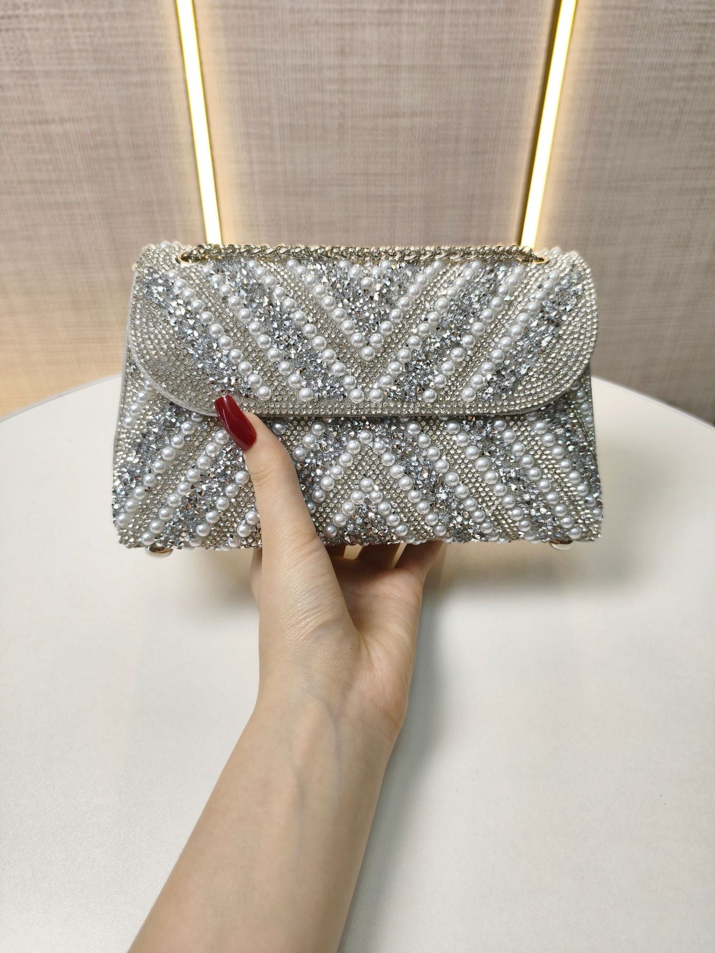 Pearl Banquet Elegant Clutch Hand Wedding Dinner Bag