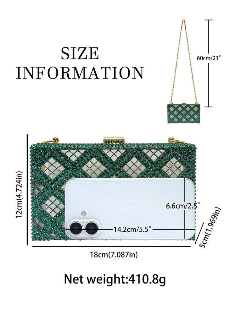 Women's Diamond High-grade Clutch Chain Transparent Dinner Bag