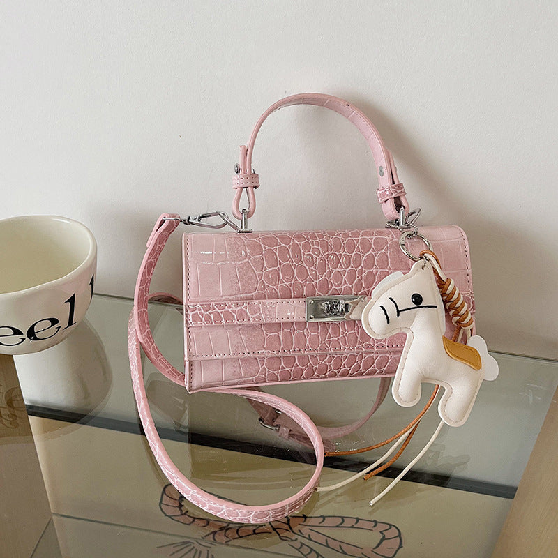 Women's Advanced Texture Fashion Crocodile Pattern Kelly Portable Pouch Trendy Bags