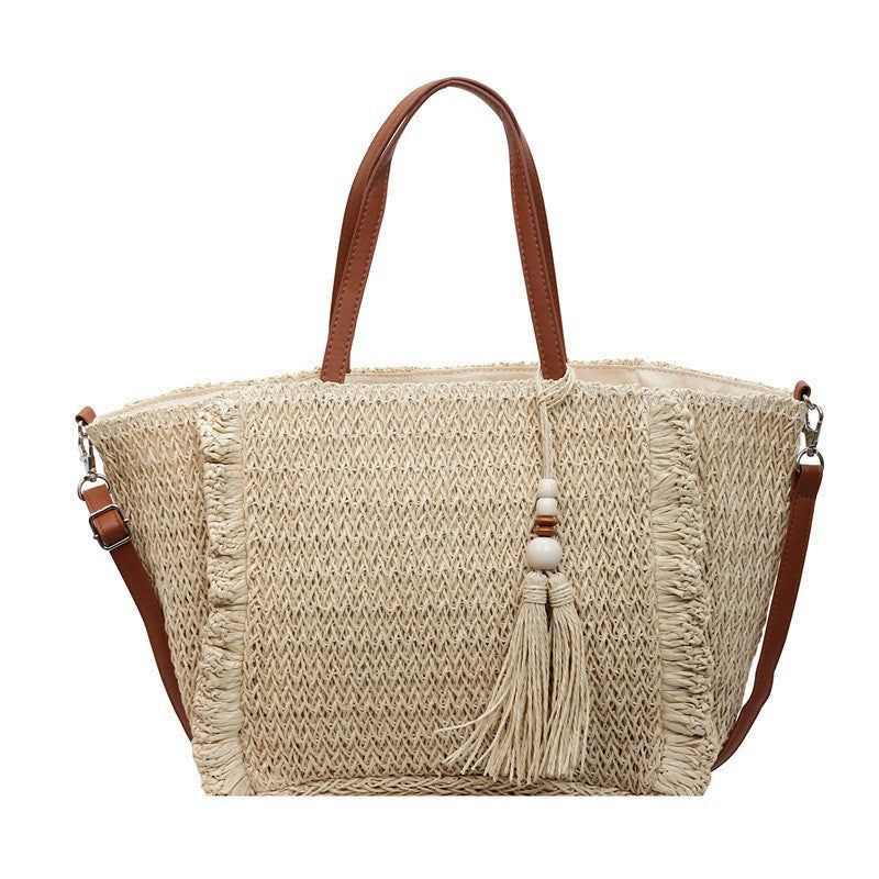 Woven Seaside Vacation Large Capacity Commuter Beach Summer Women's Shoulder Bag