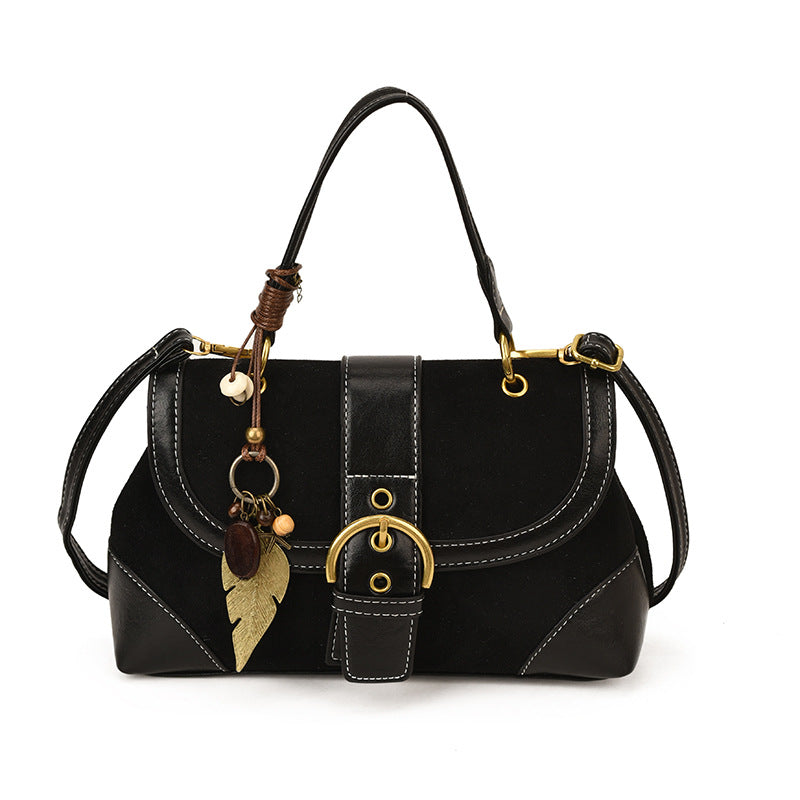 Women's High-grade Suede Hand Holding Saddle Fashion Shoulder Bags