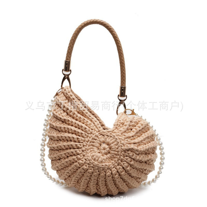 Women's Fun Marine Conch Shell Knitting Finished Women's Handbag