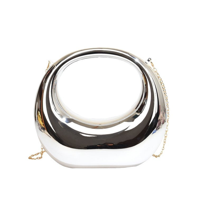Women's Moon Acrylic Portable Chain Dress Dinner Bag