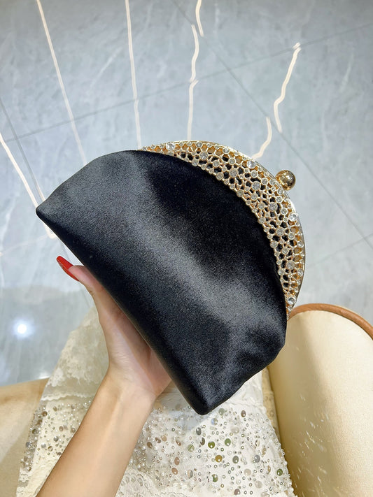 Versatile Women's Suede Clutch High-grade Diamond Dinner Bag