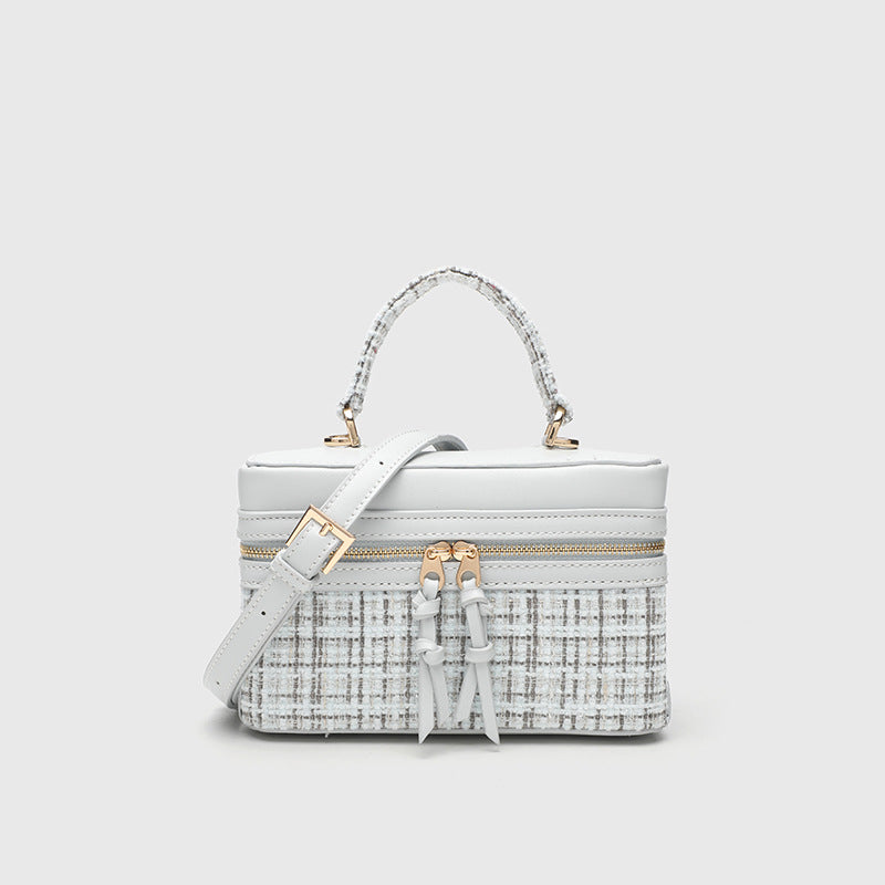 Women's Box Woolen Fabric Chain Stylish Advanced Small Square Bag