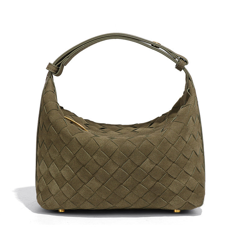 High-grade Lunch Box Niche Design Frosted Material Underarm Woven Women's Handbag