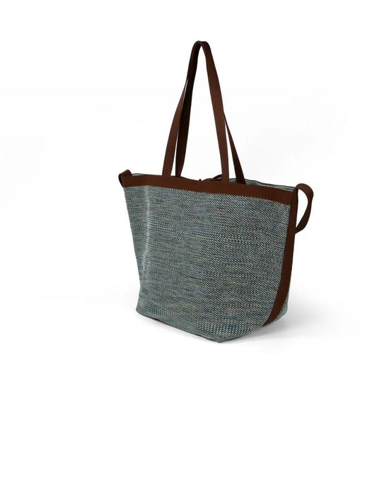 Fashion Commuter Korean Knitted Contrast Color Tote Bag